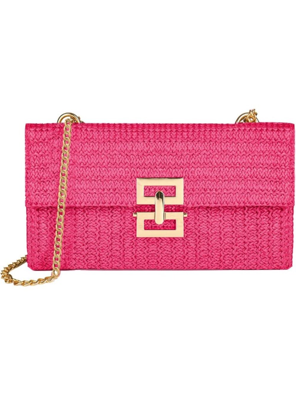 Woven Straw Chain Clutch Purse for Women - Stylish Envelope Handbag & Crossbody